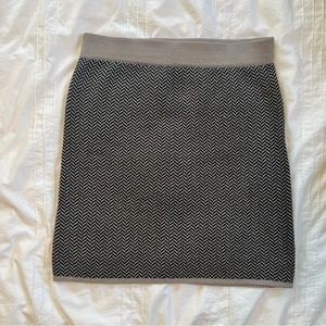 Wool Blend Chevron Knit Skirt